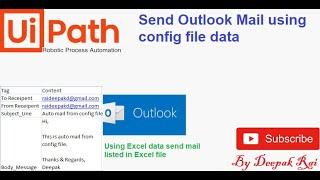 Send Outlook Mail using Config File Data | Email Automation | RPA Uipath