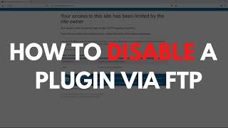 How to Disable a WordPress Plugin with FTP Access