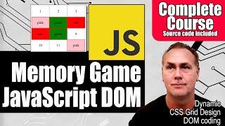 How to Create a JavaScript Memory Game using DOM elements Dynamic CSS Grid and JavaScript Logic