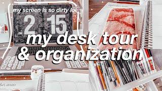 DESK TOUR 2020! online college desk organization & layout