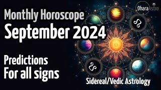 September Horoscope 2024 | For all signs | Vedic Astrology Monthly Predictions | rashifal #astrology