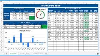 Create Stock Portfolio in Excel/Google Sheet, Final Part - Create Dashboard