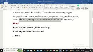 learn how to highlight an entire sentence in word with just a click of a button.