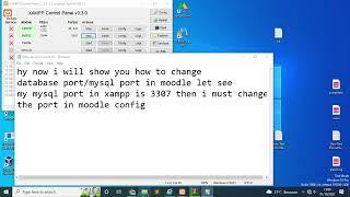 how to change database port mysql in the moodle xampp