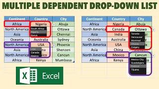 Create Expandable Dependent Drop-down List in Excel with Multiple Words & Spaces