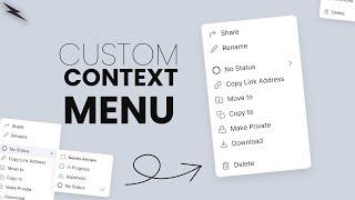 Custom Context Menu / Custom Right Click | HTML5 CSS3 | Zia Codes