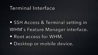 SSH cPanel & WHM via Web Terminal