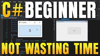 Visual Studio C# Windows Forms Beginner Tutorial with Clickable Button Counter in Short Video