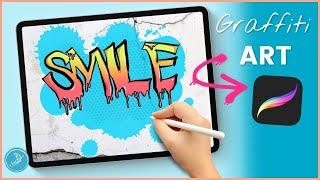 Making Graffiti Art in Procreate from Start to Finish (Fonts, Colors, Textures, and MORE!)