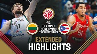 Final: Lithuania  vs Puerto Rico  | Extended Highlights | FIBA OQT 2024 Puerto Rico