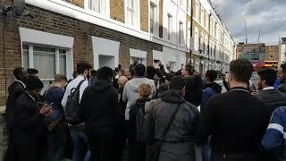 Marcos Alonso mobbed by Chelsea fans after Chelsea 0-0 Arsenal!