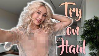 [4K] Try On Haul With Milla Snake | No Bra & No Panties 2024