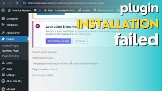 How To Fix Plugin Installation Failed in WordPress