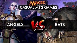 CASUAL MTG GAMEPLAY: Angel reanimator deck VS Rat tribal deck