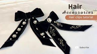 Hair Accessories Diy / Velvet Hair Bow / Jewelry hair accessories