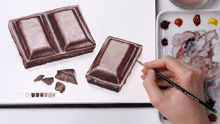 How to paint realistic chocolate in watercolor with Anna Mason