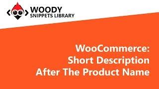 Woocommerce: Short Description After The Product Name