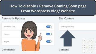 How to Disable / Remove Coming Soon Page || WordPress Blog website || Bluehost Hosting