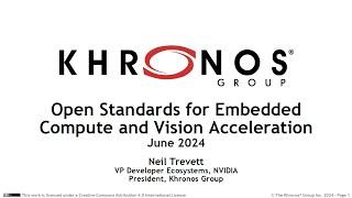 Khronos Embedded Compute and Vision Overview