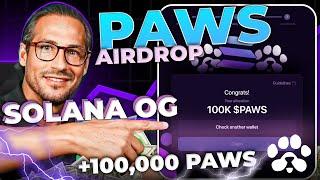 PAWS Airdrop LIVE: Solana OG Tutorial! You're Eligible  Claim 100,000 $PAWS | Solana Airdrop Update