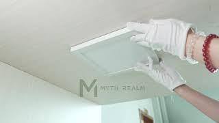 How to install a Square LED flush mount ceiling downlight with pre-installed ceiling wires