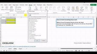 How to Protect Formatting Only in Excel