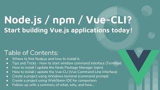 Vue 2 Beginner - Node.js & NPM & Vue-CLI - From Scratch - Starting a Project