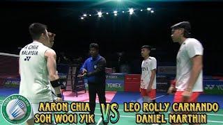 Leo Rolly Carnando/Daniel Marthin vs Aaron Chia/Soh Wooi Yik (MAS/2) di Turnamen All England 2023