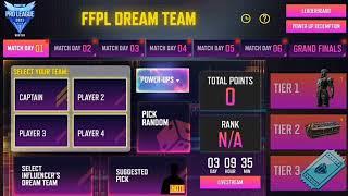 Free Fire New Event | FFPL Dream Team | Create Your Dream Team ||How To Create Dream Team Free Fire