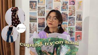 cupshe try on haul (dress, baju pantai & swimsuit) 