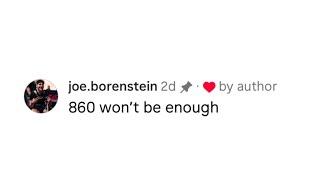 Joe Borenstein: 860 won’t be enough