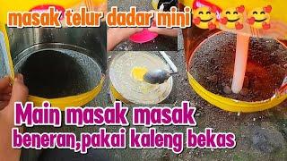 main masak masakan beneran pakai kaleng||telur dadar goreng