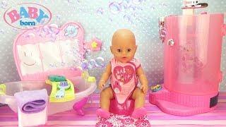 Утро куклы Беби Бон Кушаем, принимаем душ, идем на прогулку с куклой ЛОЛ Сюрприз Baby Born Doll