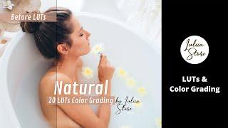 NATURAL Cinematic LUTs for Final Cut Pro, Color Grading Video LUTs Premiere Pro, for FREE mobile VN