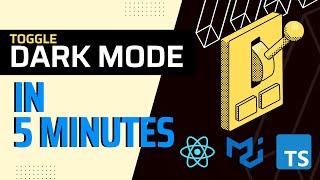 Dark mode toggle with Material UI | React tutorial