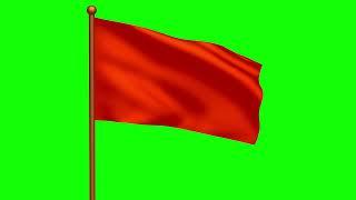 Red flag animated green screen