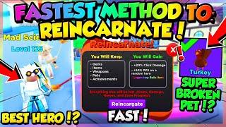 FASTEST IDLE HEROS *REINCARNATE* METHOD!! (Idle Heros Simulator Roblox)