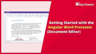 Getting Started with the Angular Word Processor (Document Editor)