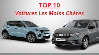 TOP 10 Des Voitures Les Moins Chères en 2024 #dacia  #fiat  #citroen #renault #suzuki