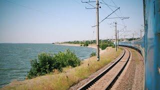 Каховское "море" из окна поезда | Участок Мелитополь - Запорожье 1
