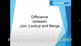 Datastage Tutorial | Difference between Join, Lookup and Merge