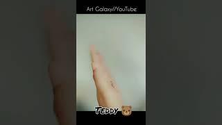 This is teddy teddy says 'Hi'____TeddyHand Art// YouTube//Art Galaxy.