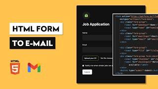 Send emails from an HTML Contact Form | Job Application HTML Form Example