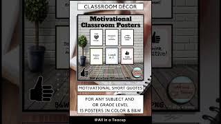 Motivational Quote Posters Growth Mindset for Classroom Decor for All Subjects