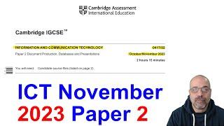 2023 November Paper 2, Cambridge 0417 ICT [IGCSE]