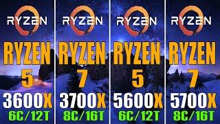 RYZEN 5 3600X vs RYZEN 7 3700X vs RYZEN 5 5600X vs RYZEN 7 5700X || PC GAMES TEST ||