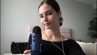 ASMR unintelligible whisper (rain sound outside)