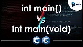 What Is Diffrence Between Int Main() & Int Main(Void) In C++  ? | #prideeducare #happylearning