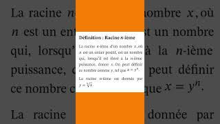 Définition de la racine n-ième. #maths #2bac #education #fonction #school