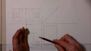 How to draw a sectional right view from a machine parts top and front view.